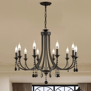 Candelabro de vela clásico mate negro hierro país cabaña techo Industrial accesorio de iluminación colgante - Product Image 2