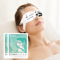 Masque oculaire chauffant jetable en coton parfumé au thé vert, personnalisable avec logo, marque privée, pour sommeil et soin des yeux SPA