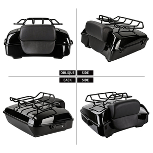 Coffre de tourisme 10,7'' avec dossier et porte-bagages pour <span class=keywords><strong>Harley</strong></span> Touring Road King Street Glide 2014-2025 - Product Image 3