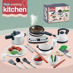 <span class=keywords><strong>Petit</strong></span> chef, <span class=keywords><strong>kit</strong></span> de cuisine <span class=keywords><strong>pour</strong></span> enfants, 29 pièces, jouet de cuisine avec cuisinière à induction à pulvérisation, ensemble de jeu de cuisine - Product Image 2