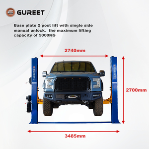 Elevador de Autos Hidráulico de Dos Postes HuaTong DS-5000 5T para SUV, con Doble Cilindro, Desbloqueo Manual en un Lado, Altura de Elevación de 1800 mm, Garantía de 12 Meses - Product Image 2