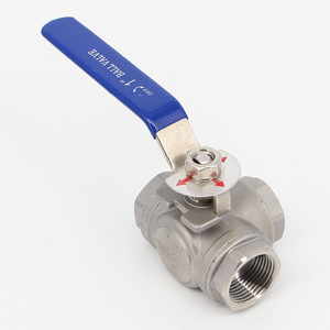 Válvula de Bola de Tres Vías Tipo L de Acero Inoxidable 304 Q15F-16PT con Conexión Roscada y Sellado Suave - Product Image 2