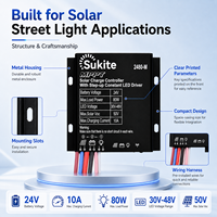 Contrôleur solaire MPPT Boost 2480 24V 80W 10A Sukite disponible pour éclairage public à énergie solaire avec capteur pour projet d'éclairage de rue