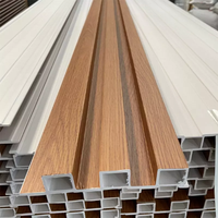 Panneau mural 3D PVC WPC, panneau cannelé à Grain de bois pour la décoration
