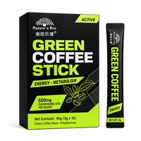 OEM ODM Marque Privée – Sachet de café vert minceur en stick, Acide Chlorogénique 500mg, Fibres Polydextrose – Gestion du poids et Métabolisme