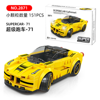 Mini voiture en blocs Wange 2871, super voiture de course, modèle créatif MOC, briques de construction, puzzle d'assemblage pour enfants, ensemble de jouets en plastique