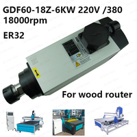 Moteur de broche JLE CNC TECH HQD 6KW pour routeur CNC 1325, HQD 6KW 380V avec ventilateur de refroidissement, moteur de broche Linak