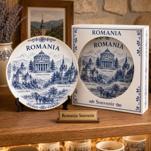 Plato Decorativo <span class=keywords><strong>de</strong></span> Cerámica con Diseño del Templo <span class=keywords><strong>de</strong></span> Atenea, Recuerdo <span class=keywords><strong>de</strong></span> Rumania, Europa, Patrón Vintage, para Personalización OEM/ODM, Venta al Por Mayor - Product Image 3