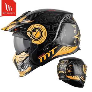 Casco Integrale Modulare MT Cool per Moto, Omologato DOT ECE, Design Street Fighter Personalizzato, Materiale ABS per Motocross - Product Image 6