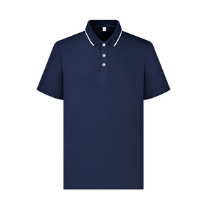 Polo Shirt Solid Color Cotton Contrast Trim Daily Wear Short Sleeve - Product Image 3