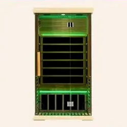 Sauna infrarouge Bluetooth pour la maison avec haut-parleur, en bois de pruche canadien massif, design moderne, pour appartement, éclairage électrique <span class=keywords><strong>7</strong></span> couleurs - Product Image 2