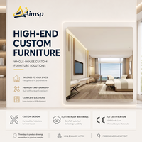 Aimsp Modernes Hotelmöbel-Set mit neuartigem Design-Bett, TV-Ständer, Kamin-Schrank aus umweltfreundlichem, wasserabweisendem Sperrholz