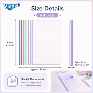 Classeurs de rapport en PP transparents et durables, format A4, pour école et bureau, avec design décoratif Morandi, vente en gros, faible MOQ - Product Image 4
