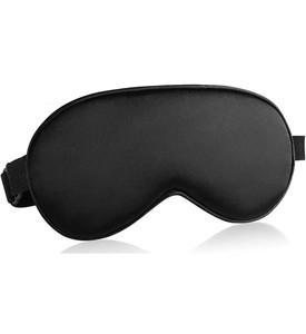 <span class=keywords><strong>Masque</strong></span> de nuit en soie de mûrier noir <span class=keywords><strong>avec</strong></span> sangle élastique réglable pour femmes - Product Image 4