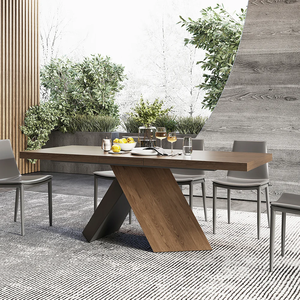 NOVA Tavolo da Pranzo Pieghevole Rettangolare <span class=keywords><strong>in</strong></span> Legno Massello 1,6m Set Moderno <span class=keywords><strong>in</strong></span> <span class=keywords><strong>Noce</strong></span> Tavolo Allungabile per Uso <span class=keywords><strong>in</strong></span> Sale da Pranzo di Hotel - Product Image 1