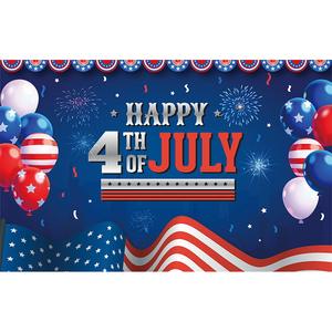 <span class=keywords><strong>Feliz</strong></span> 4 de Julio fiesta al aire libre ambiente de fiesta Establecer banderas Decoración de pared tela de fondo para el Día Nacional Día Conmemorativo - Product Image 3