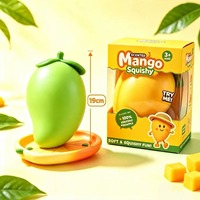 Jouet Squishy Parfumé Mangue en Forme de Fruit, Jouet Anti-Stress Doux à Presser, Jouet Fidget d'Aromathérapie, Jouet de Décompression, Cadeau de Fête pour Enfants