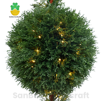 Venta directa de fábrica, árbol topiario de doble bola artificial, árbol de ciprés falso realista para decoración interior y exterior