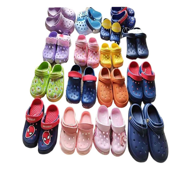 0,58 долларов модель KLT007 размер 24-35 для мальчиков и девочек Рисунок для детей ясельного возраста; Дачные Сабо без шнуровки Водонепроницаемая детская обувь на складе