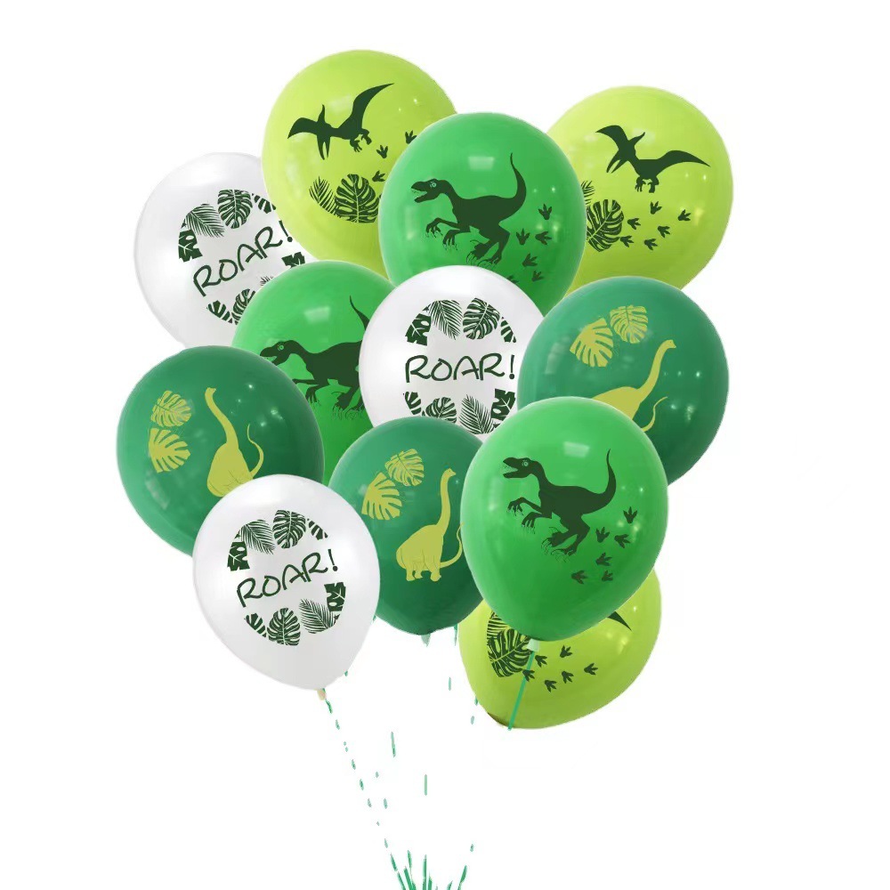 Großhandel hochwertige 12-Zoll-Latex-Dinosaurier-Ballon Themen-Set Global Event Green Jungle Geburtstags feier dekoriert Luftballons