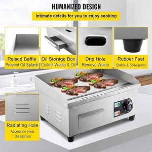 Plancha Eléctrica Comercial para Carne, Parrilla de Acero Inoxidable, <span class=keywords><strong>Asador</strong></span> de Carne, 110V-220V, 3 Meses de Garantía - Product Image 4