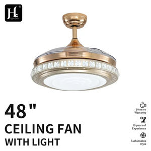 Ventilador de Techo LED Retráctil Invisible Moderno de 42 Pulgadas, Motor DC, 6 Velocidades, Control Remoto, Perfil Bajo, 3 Aspas, Gran Venta - Product Image 3