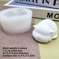 Moules en silicone en forme de chatons et animaux de dessin animé pour la pâtisserie de mousses au chocolat et les bougies faites main, compatibles micro-ondes et lave-vaisselle