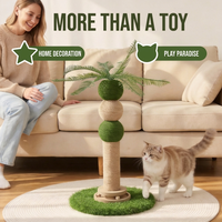 Griffoir pour chat en sisal à base large anti-basculement avec corde durable enroulée à la main, piste à balle roulante, Carton Fancie, Fourniture en gros