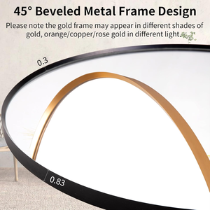 Espejo de Baño Moderno LED de 32 Pulgadas, Espejo de Pared con Marco Dorado Retroiluminado, Luz Inteligente Antivaho, Espejo Redondo para Sala de Estar y Salón - Product Image 4