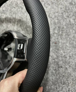 Convient pour Volkswagen MK7 MK6 <span class=keywords><strong>Golf7</strong></span> Polo CC Jetta Tiguan GTI R <span class=keywords><strong>GTD</strong></span> GTS GTE R-Line Passat <span class=keywords><strong>GOLF7</strong></span>.5 Volant en cuir intégral - Product Image 5