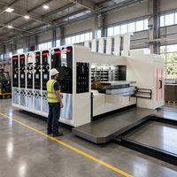 Machine de découpe et de rainurage flexo sans clé 1224 à 4 couleurs, à engrenages en acier allié robuste, conforme aux normes CE, avec servomoteur à bord de lame