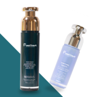 Bouteille sans air en acrylique de luxe avec bouteille à pompe à lotion en or rose 30ml 50ml avec intérieur en pp rechargeable