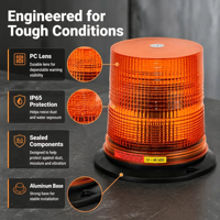 Balise de signalisation haute luminosité Xenon/LED Shinemien KM-07, lumière stroboscopique multi-clignotante, lampe de sécurité d'urgence, lentille en PC durable + aluminium