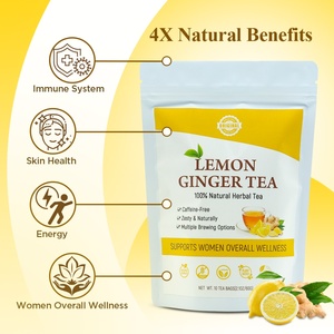 Té Herbal Instantáneo de Limón y Jengibre Orgánico Chinaherbs, Cuidado de la Fertilidad Femenina, Belleza, Calentamiento del Útero, Vegano, Sin OMG, Sin Gluten - Product Image 3