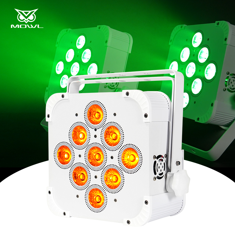 Hot Sale 9x18W Wedding DMX Wireless Battery 6in1 Uplight 9*18W RGBWAUV DJ Event LED Par Light with Remote Control