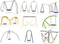 Chaise suspendue d'extérieur à cadre en alliage courbé pour enfants, avec filet, pour jardin, parc, garderie, maternelle, aire de jeux publique