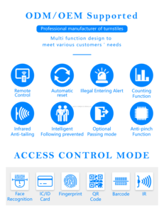 Metro, ofis, okul ve fabrika için yüksek otomatik gişe geçiş kapısı turnike-yüz/parmak izi/QR/kimlik tanıma erişim kontrol sistemi - Product Image 3