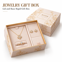 Boîte d'emballage de bijoux personnalisée, boîte cadeau rigide de luxe en deux parties avec logo, boîtes en papier de qualité supérieure pour collier, bague, montre, cadeaux
