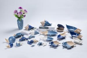 Mejor venta creativa serie mediterránea platos decorativos de cerámica <span class=keywords><strong>tortuga</strong></span> pescado cena azul océano bandejas para bodas - Product Image 2