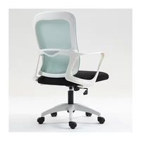 Chaise de bureau exécutive moderne en plastique, dossier ouvert, hauteur réglable, pivotante, 2 vérins à gaz, accoudoirs fixes pour bureau à domicile, salon