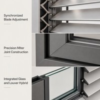 Fenêtre à persiennes verticales en aluminium à lames réglables, nouveau design personnalisé, pour une ventilation moderne