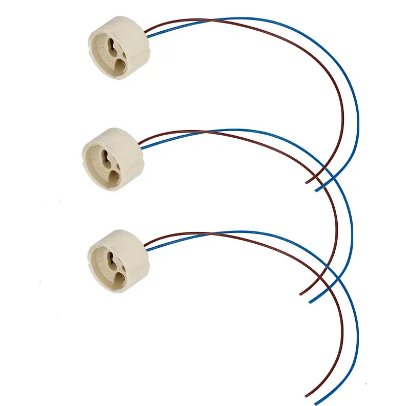 Suporte de holofote CE GU10 de cerâmica com 10 soquetes, adaptador para lâmpada, suporte de base de conector de gu5.3 mr16 gu10