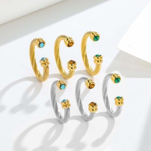 Twisted Wire 18K Gold Plated Stainless Steel Women's <b>Ring</b>-Trendy Multi-Color Option Design Elegant Versatile Casual Gathering - Product Image 3