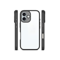 Pour iPhone16 Pro Max étui hybride antichoc avec protection de lentille en métal couverture personnalisée clair PC couleur TPU étuis de téléphone portable