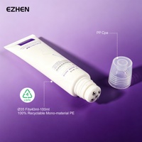 Tube applicateur à 5 billes en acier personnalisé EZHEN, tube cosmétique PCR, tube de massage de qualité alimentaire UE