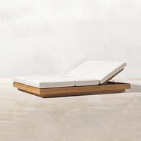 Chaise longue en rotin d'extérieur de haute qualité, lit de balcon, piscine, chaise inclinable portable en métal, bois de teck, salon de jardin