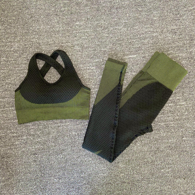 Army Green 2pcs bra+leggings