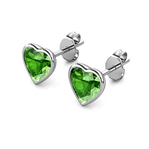 <span class=keywords><strong>Pendientes</strong></span> de tuerca de cristal <span class=keywords><strong>pequeños</strong></span> en forma de corazón de amor rojo adornados con cristales de <span class=keywords><strong>Swarovski</strong></span> moda Daisini mujeres joyería de boda - Product Image 6