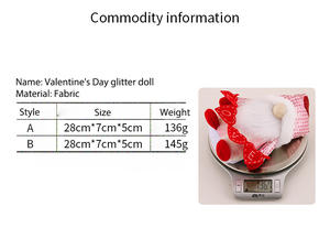 2025ใหม่สำหรับการตกแต่งวันวาเลนไทน์ทรงผมประดับกลิตเตอร์สีชมพูหมวกแหลมรักตุ๊กตาไร้ใบหน้าผู้สูงอายุของขวัญเครื่องประดับที่สร้างสรรค์ - Product Image 5