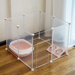 Pagar Pengaman Hewan Peliharaan Dalam Ruangan untuk Anjing Kecil dan Kelinci, Kandang Kucing Anti-Lepas, Gerbang Isolasi Hewan Peliharaan dari Baja Anti Karat - Product Image 2